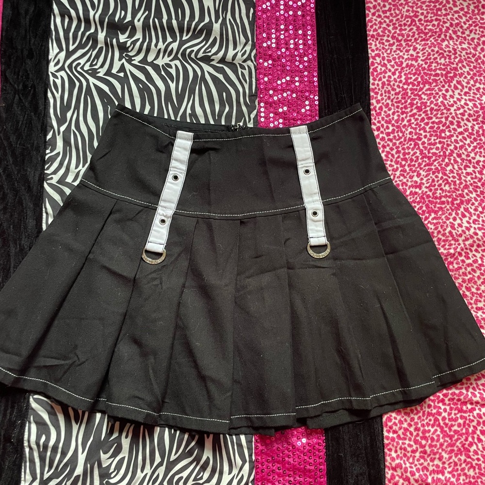 Royal Bones M black high rise skirt with white detailing DAANG GOODMAN Tripp nyc